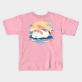 Fluffy Cute Summer Sun Kitty Kids T-Shirt